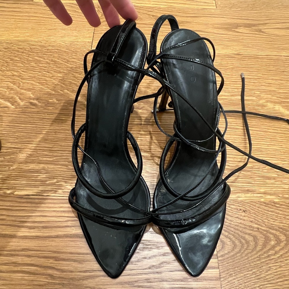 Black patent IRO sandal